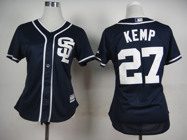 Women San Diego Padres #27 Kemp Blue MLB Jerseys->san diego padres->MLB Jersey
